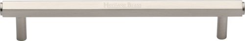 Click Here To Enlarge This Photo Of V4422 128-SN Heritage Brass Cabinet Pull Hexagon Design 128mm ctc Satin Nickel Finish