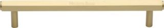 V4422 96-SB Heritage Brass Cabinet Pull Hexagon Design 96mm ctc Satin Brass Finish