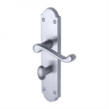 Click Here To Enlarge This Photo Of PR7088-SC M&period;Marcus Project Hardware Door Handle For Bathroom Kensington Design Satin Chrome Finish