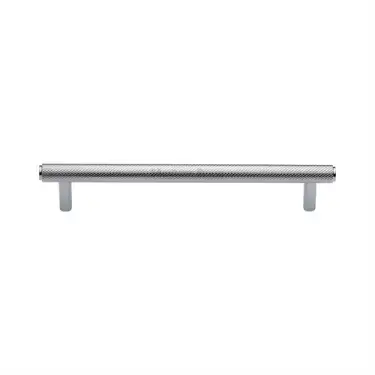 Click Here To Enlarge This Photo Of V4458 160-PC Heritage Brass Cabinet Pull Complete Knurl Design 160mm ctc Polished Chrome Finish