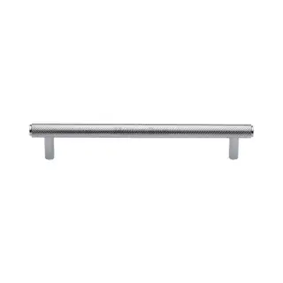 V4458 160-PC Heritage Brass Cabinet Pull Complete Knurl Design 160mm ctc Polished Chrome Finish