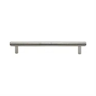 Click Here To Enlarge This Photo Of V4458 160-PNF Heritage Brass Cabinet Pull Complete Knurl Design 160mm ctc Polished Nickel Finish