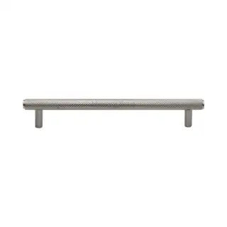 V4458 160-SN Heritage Brass Cabinet Pull Complete Knurl Design 160mm ctc Satin Nickel Finish