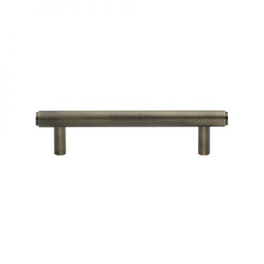 Click Here To Enlarge This Photo Of V4458 96-AT Heritage Brass Cabinet Pull Complete Knurl Design 96mm ctc Antique Brass Finish