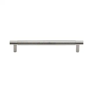 V4461 160-PNF Heritage Brass Cabinet Pull Partial Knurl Design 160mm ctc Polished Nickel Finish