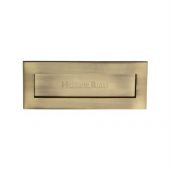V850 254&period;101-AT Heritage Brass Letterplate 10" x 4" Antique Brass Finish