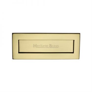 Click Here To Enlarge This Photo Of V850 254&period;101-PB Heritage Brass Letterplate 10" x 4" Polished Brass Finish