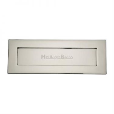 Click Here To Enlarge This Photo Of V850 254&period;101-PN Heritage Brass Letterplate 10" x 4" Polished Nickel Finish