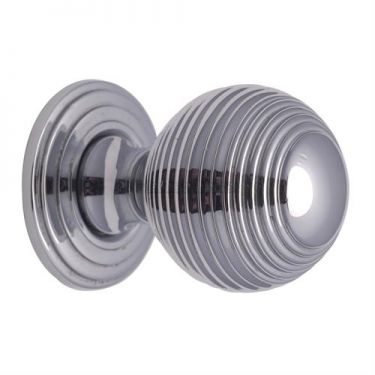 Click Here To Enlarge This Photo Of V973 32-PC Heritage Brass Cabinet Knob Reeded Design 32mm Polished Chrome Finish