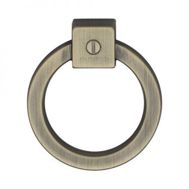 Click Here To Enlarge This Photo Of VF163 60-DB M&period;Marcus Ring Cabinet Pull 60mm Distressed Brass Finish