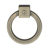 VF163 60-DB M&period;Marcus Ring Cabinet Pull 60mm Distressed Brass Finish