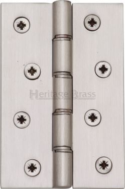 Click Here To Enlarge This Photo Of PR88-405-SN Heritage Brass Hinge Brass with Phosphor Washers 4" x 2 &frac58;" Satin Nickel Finish