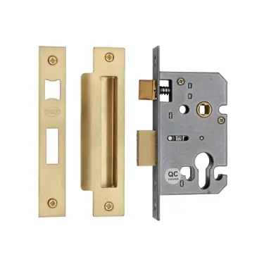 Click Here To Enlarge This Photo Of YKSLE2N-SB M&period;Marcus York Euro Sash Lock 2 &half;" Satin Brass Finish