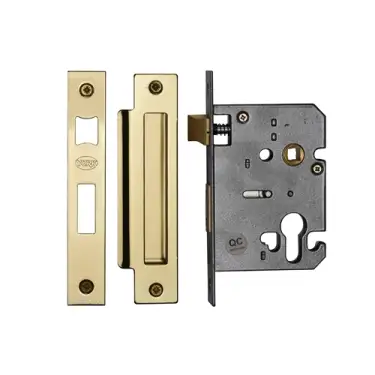 Click Here To Enlarge This Photo Of YKSLE3N-PB M&period;Marcus York Euro Sash Lock 3" Polished Brass Finish