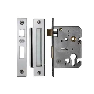YKSLE3N-PC&PN M&period;Marcus York Euro Sash Lock 3" Polished Chrome Finish