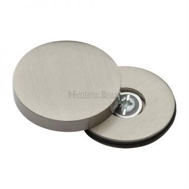 Click Here To Enlarge This Photo Of COV-12-SN Heritage Brass Bolt Cover To Conceal Metal Fasteners Satin Nickel Finish