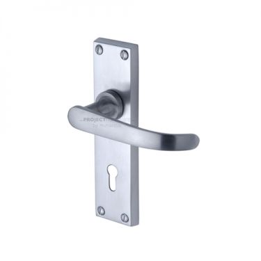 Click Here To Enlarge This Photo Of PR900-SC M&period;Marcus Project Hardware Door Handle Lever Lock Avon Design Satin Chrome Finish