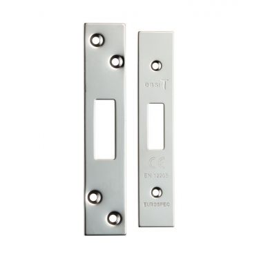Click Here To Enlarge This Photo Of FSF5007BSS Carlisle Brass Eurospec Easi-T Polished Stainless Steel Forend Strike & Fixing Pack to Suit Architectural Deadlocks &lpar;EDS&sol;LDS&rpar;