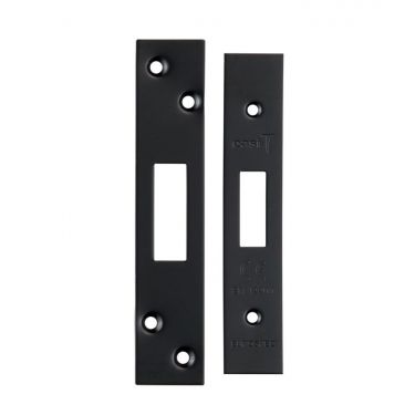 Click Here To Enlarge This Photo Of FSF5007MB Carlisle Brass Eurospec Easi-T Matt Black Forend Strike & Fixing Pack to Suit Architectural Deadlocks &lpar;EDS&sol;LDS&rpar;