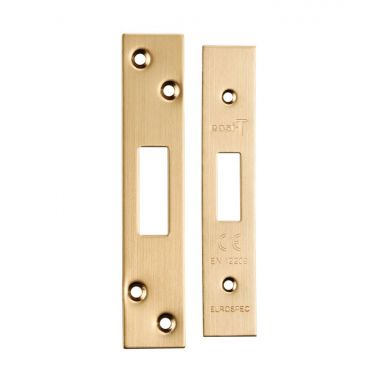 Click Here To Enlarge This Photo Of FSF5007SB Carlisle Brass Eurospec Easi-T Satin Brass Forend Strike & Fixing Pack to Suit Architectural Deadlocks &lpar;EDS&sol;LDS&rpar;
