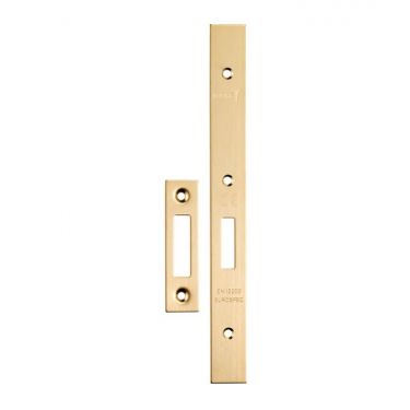 Click Here To Enlarge This Photo Of FSF5015SB Carlisle Brass Eurospec Easi-T Satin Brass Forend Strike & Fixing Pack to Suit Architectural Din Deadlocks &lpar;DLS0060EP&rpar;