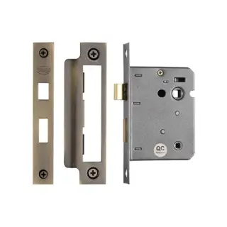 YKBL3N-AT M&period;Marcus York Bathroom Lock 3" Antique Brass