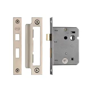YKBL3N-SN&SC M&period;Marcus York Bathroom Lock 3" Satin Nickel&sol;Satin Chrome