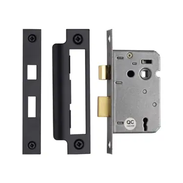 Click Here To Enlarge This Photo Of YKSL32N-BLK M&period;Marcus York 3 Lever Sashlock 2 &half;" Matt Black Finish