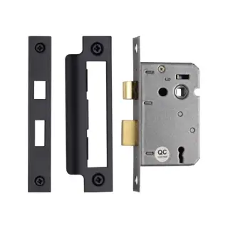 YKSL32N-BLK M&period;Marcus York 3 Lever Sashlock 2 &half;" Matt Black Finish
