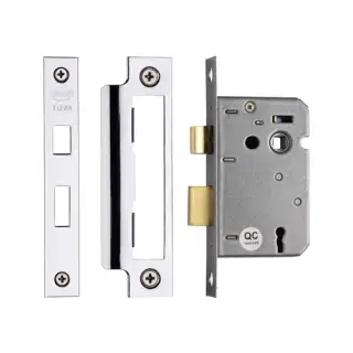YKSL32N-PC&PN M&period;Marcus York 3 Lever Sashlock 2 &half;" Polished Chrome&sol;Nickel Finish