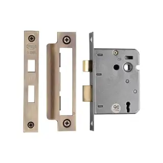 YKSL33N-AT M&period;Marcus York 3 Lever Sashlock 3" Antique Brass Finish