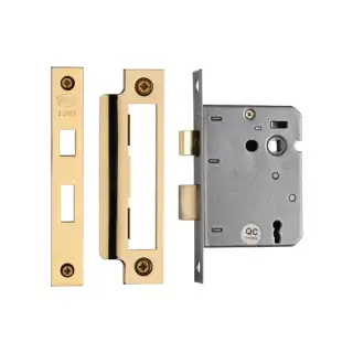 YKSL33N-PB M&period;Marcus York 3 Lever Sashlock 3" Polished Brass Finish