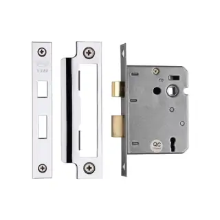 YKSL33N-PC&PN M&period;Marcus York 3 Lever Sashlock 3" Polished Chrome&sol;Nickel Finish