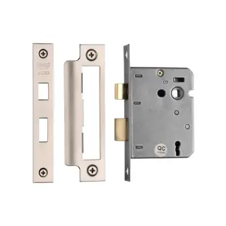 YKSL33N-SN&SC M&period;Marcus York 3 Lever Sashlock 3" Satin Chrome&sol;Nickel Finish