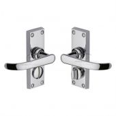 PR925-PC M&period;Marcus Project Hardware Door Handle For Privacy Set Avon Short Design Polished Chrome Finish