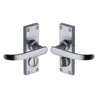 Click Here To Enlarge This Photo Of PR925-SC M&period;Marcus Project Hardware Door Handle For Privacy Set Avon Short Design Satin Chrome Finish