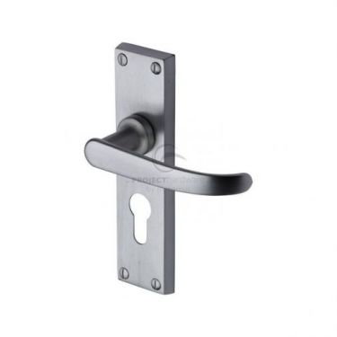 Click Here To Enlarge This Photo Of PR927-SC M&period;Marcus Project Hardware Door Handle For Euro Profile Plate Avon Design Satin Chrome Finish