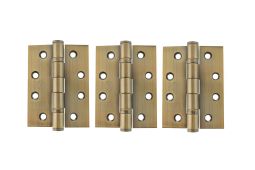 Atlantic - AH1433AB&lpar;3&rpar; Grade 13 Fire Rated Ball Bearing Hinges 4" x 3" x 3mm - Antique Brass &lpar;Pack of 3&rpar;