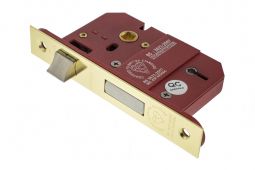 Atlantic - ALKSASH5LK25PB British Standard 5 Lever Key Sashlock 2&period;5" - Polished Brass