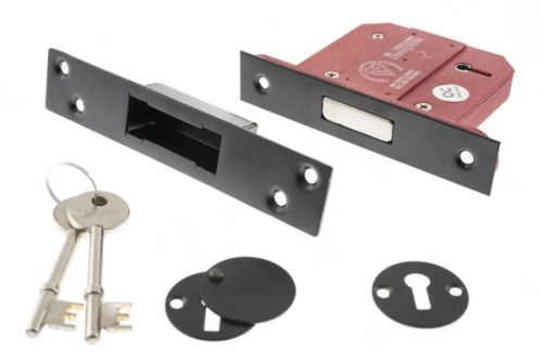 Click Here To Enlarge This Photo Of Atlantic - ALKDEAD5LK25MB British Standard 5 Lever Key Deadlock 2&period;5" - Matt Black