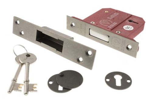 Click Here To Enlarge This Photo Of Atlantic - ALKDEAD5LK3DS British Standard 5 Lever Key Deadlock 3" - Distressed Silver