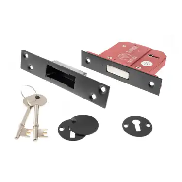 Click Here To Enlarge This Photo Of Atlantic - ALKDEAD5LK3MB British Standard 5 Lever Key Deadlock 3" - Matt Black