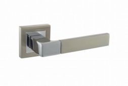 Atlantic - S40SSNPC STATUS 'Montana' Designer Lever on S4 Square Rose - Satin Nickel&sol;Polished Chrome