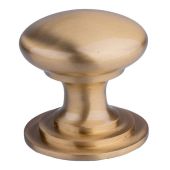 M47ASB - Carlisle Brass Fingertip Design Victorian Knob 25mm Satin Brass