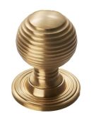 M1004SB - Carlisle Brass Fingertip Design Queen Anne Knob 28mm Satin Brass