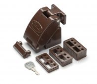 JACKLOC Titan Robust Folding Window Restrictor Brown