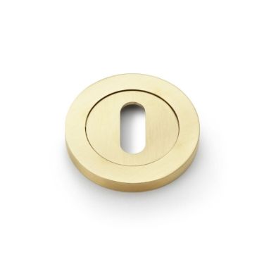 Click Here To Enlarge This Photo Of AW391SBPVD - Alexander & Wilks Escutcheon Standard Profile on 50x6mm Rose - Satin Brass PVD
