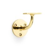 AW750PBL - Alexander & Wilks Handrail Bracket &lpar;Heavy&rpar; 80mm projection - Lacquered Brass