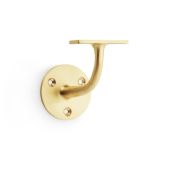 AW750SB - Alexander & Wilks Handrail Bracket &lpar;Heavy&rpar; 80mm projection - Satin Brass