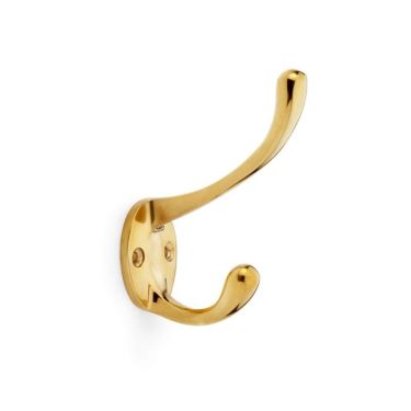 Click Here To Enlarge This Photo Of AW770PBU - Alexander & Wilks Victorian Hat & Coat Hook 110mm - Unlacquered Brass